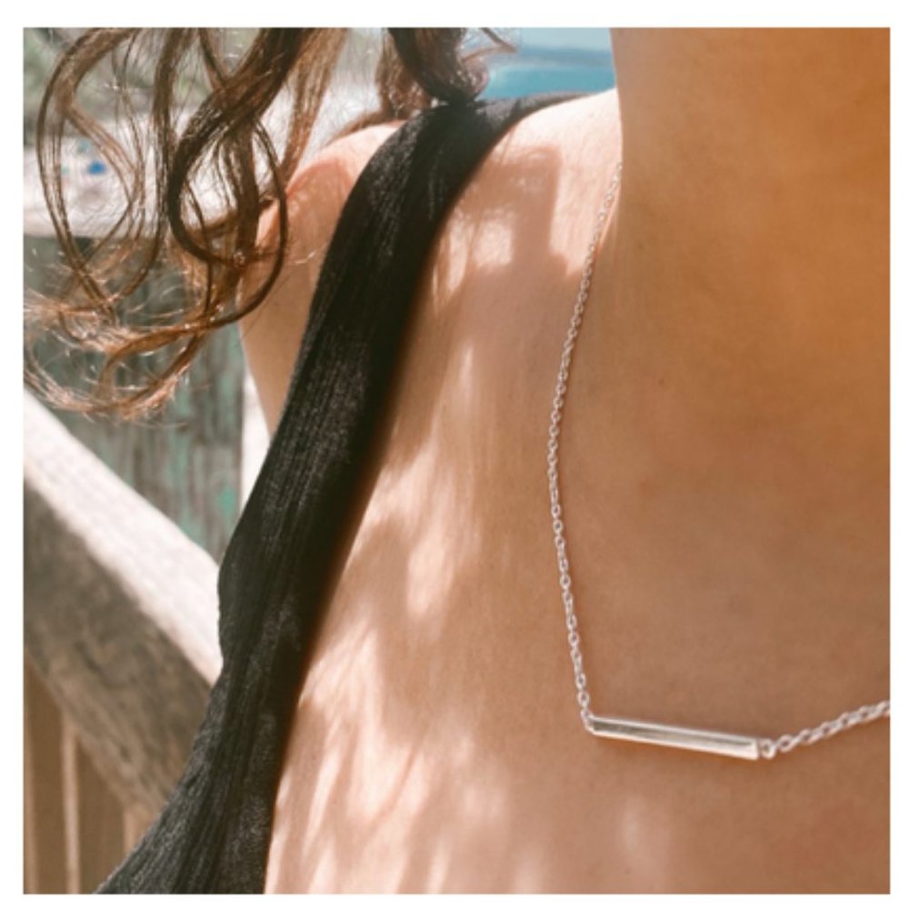 Silver Necklace Bar Pendant (Brilliant Earth)